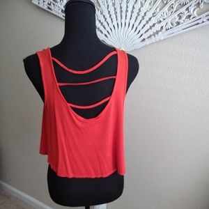 Bright Coral copped tank top